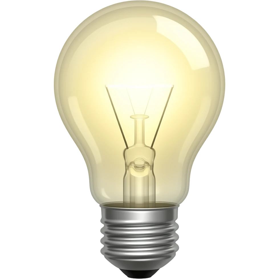 ampoule allumée avec gros éclairage emoji