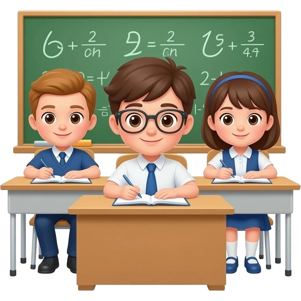 Students math classroom emoji