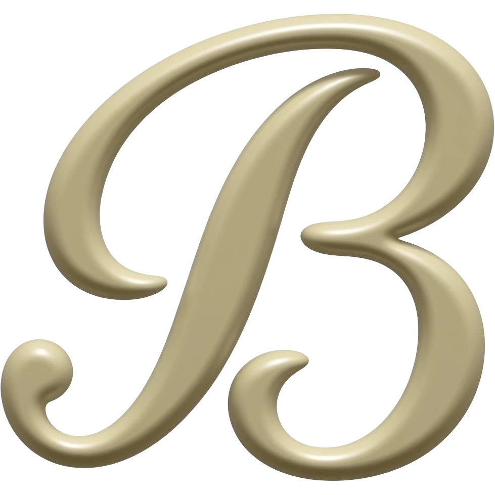 beige letter uppercase B in a cursive style emoji