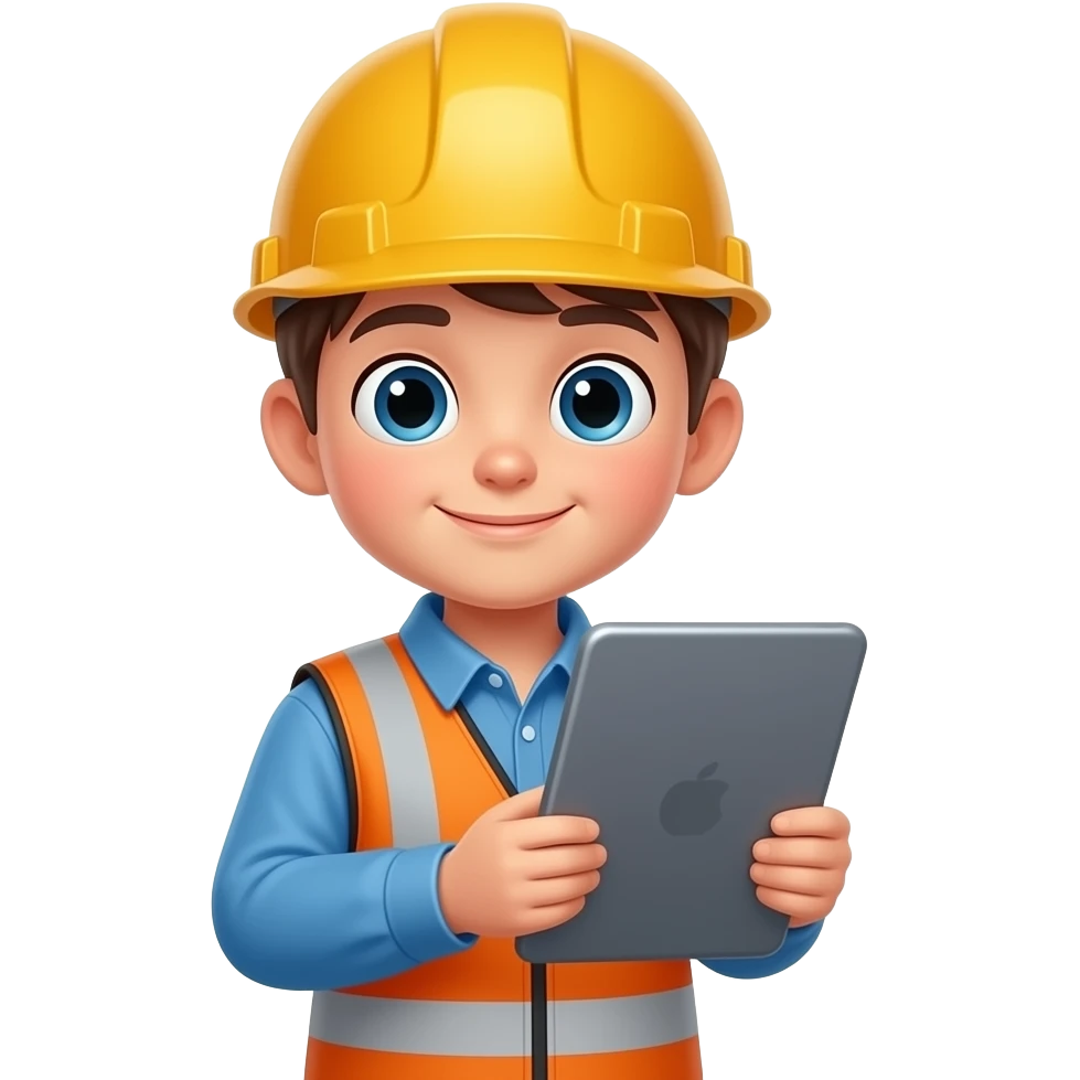 child engineer with Tablet emoji