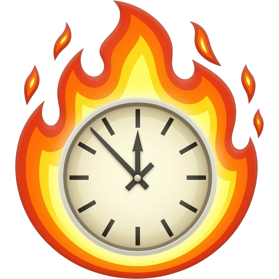 fire clock emoji
