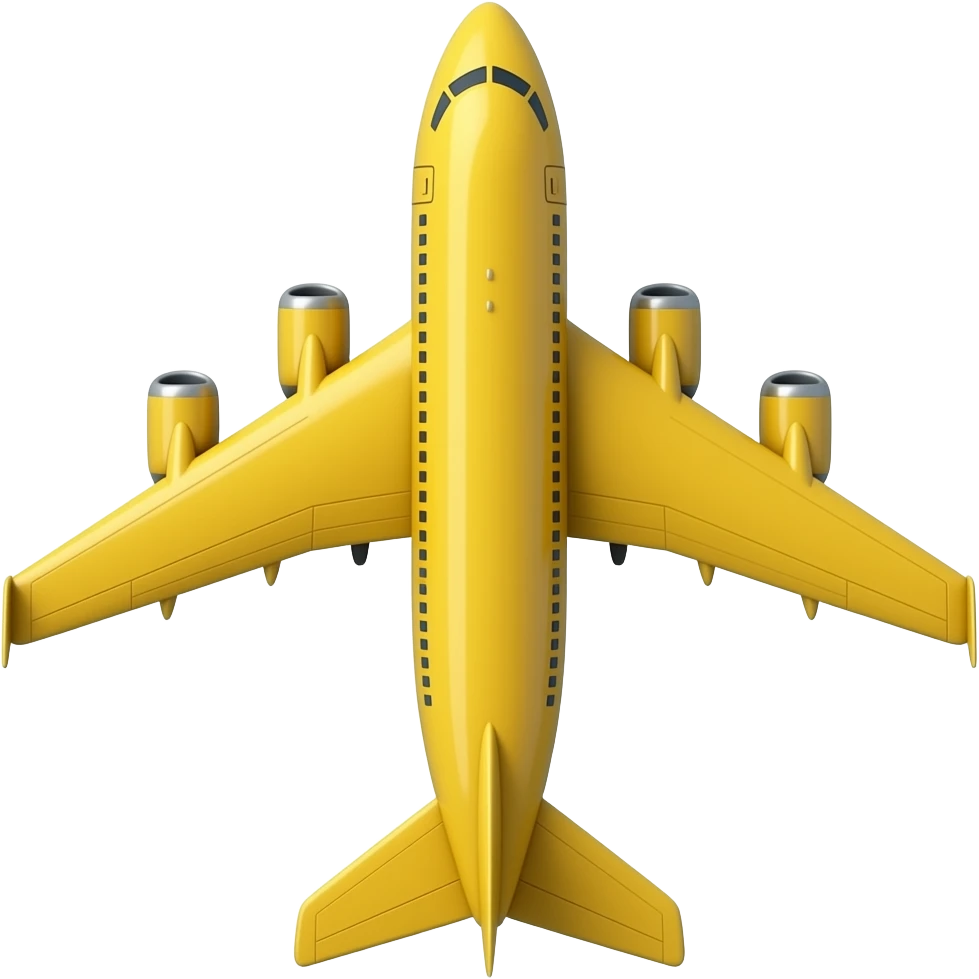 Yellow airplane viewed from top (Yk, flightradar24) emoji