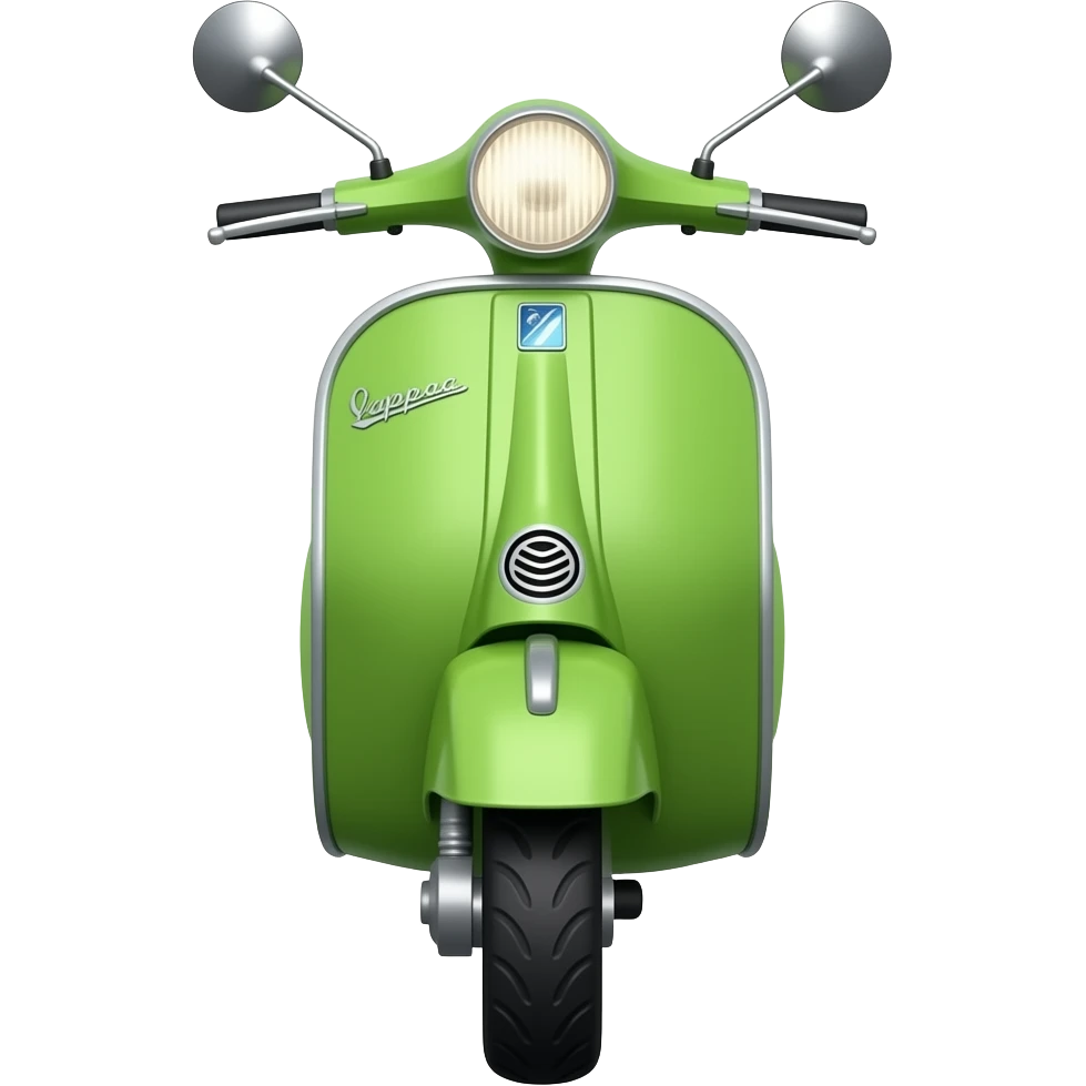 vespa emoji green from the front to the vespa is directly riding towards you emoji