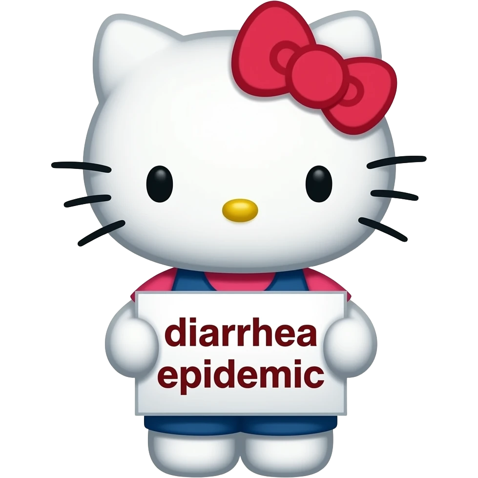 diarrhea epidemic hello kitty emoji