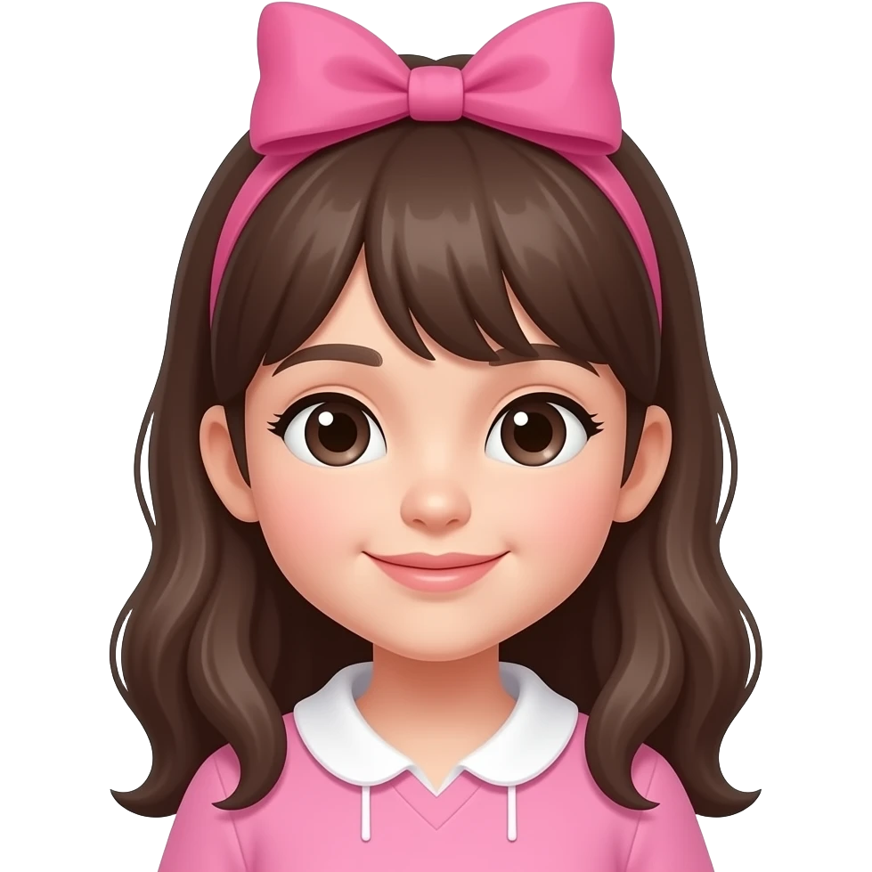 Розовая девочка с бантиком emoji