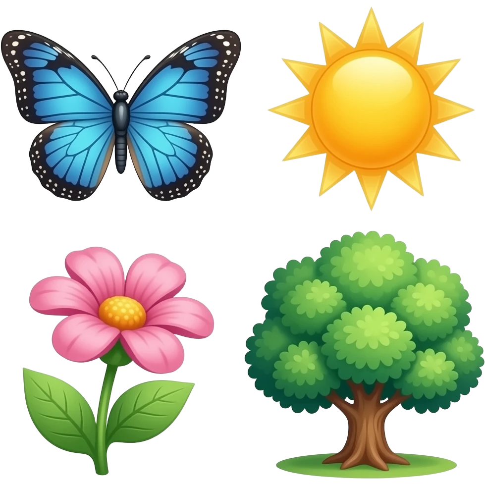 🧝🏻‍♀️💎🦋🌸🌳🌞 emoji