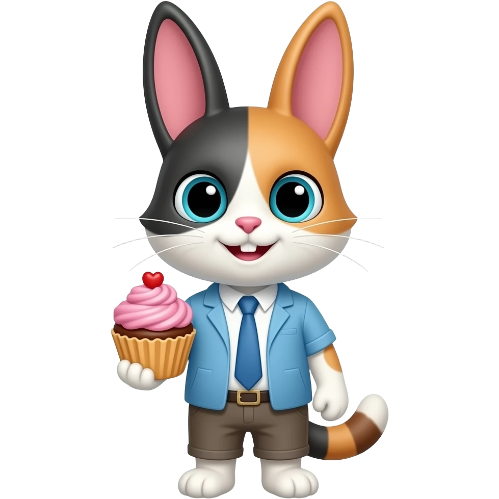 BunnyCat + cupcake emoji
