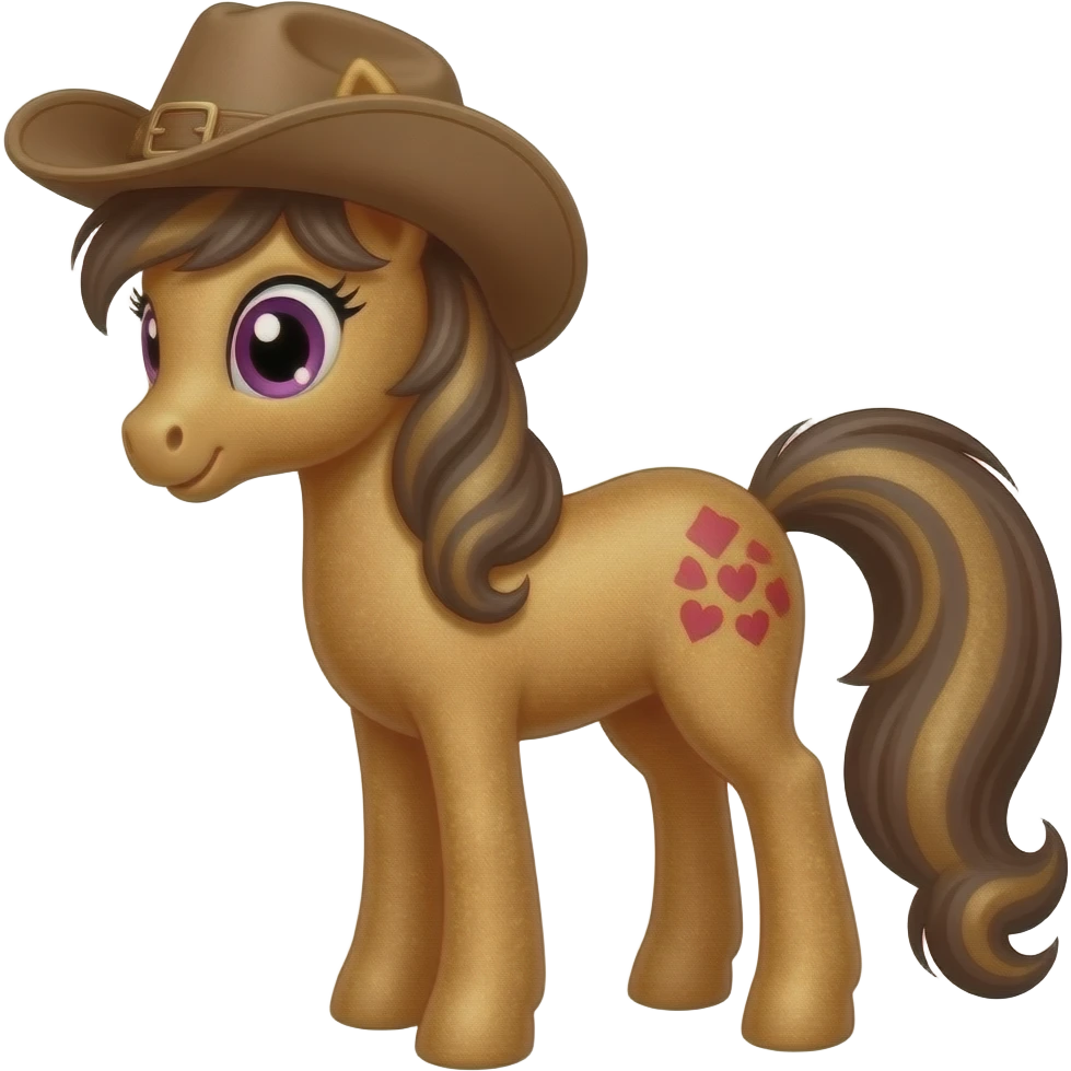 brown sparkly pony with a brown cowgirl hat emoji