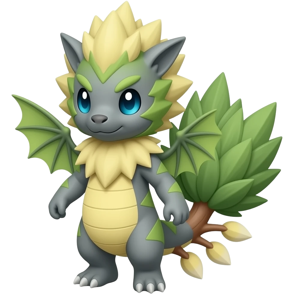 Guilmon-Flygon-Treecko-Exveemon-Fakémon-hybrid, full body emoji