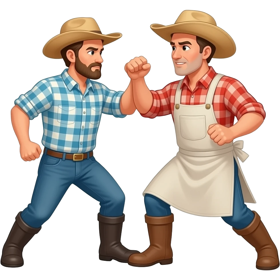farmer fighting with shapper emoji