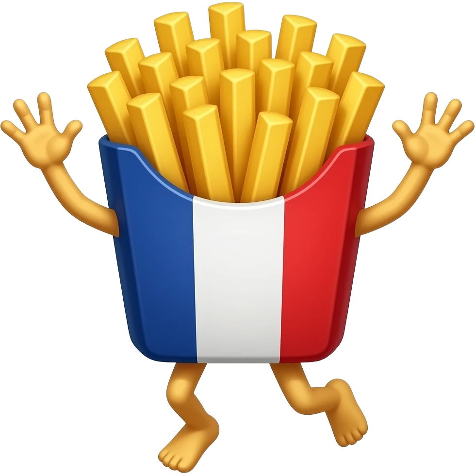 une frite française qui danse les bras en l'air emoji