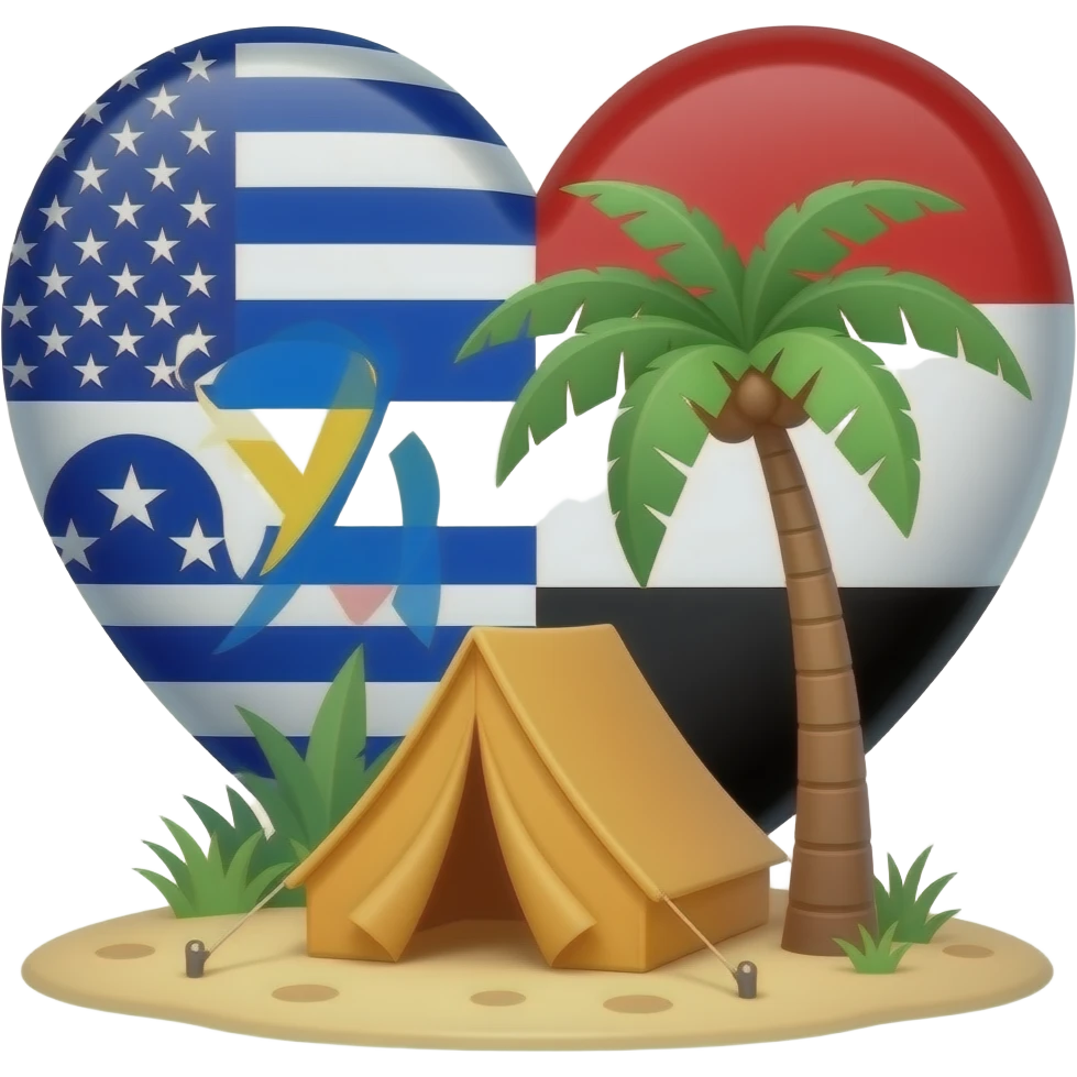 Eurovision flag heart🇾🇪🏖🏕 emoji