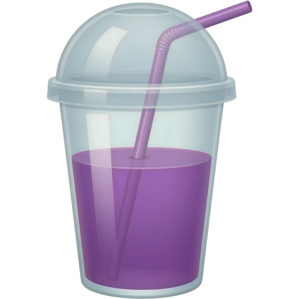 clear cub with no lid and straw and purple liquid emoji