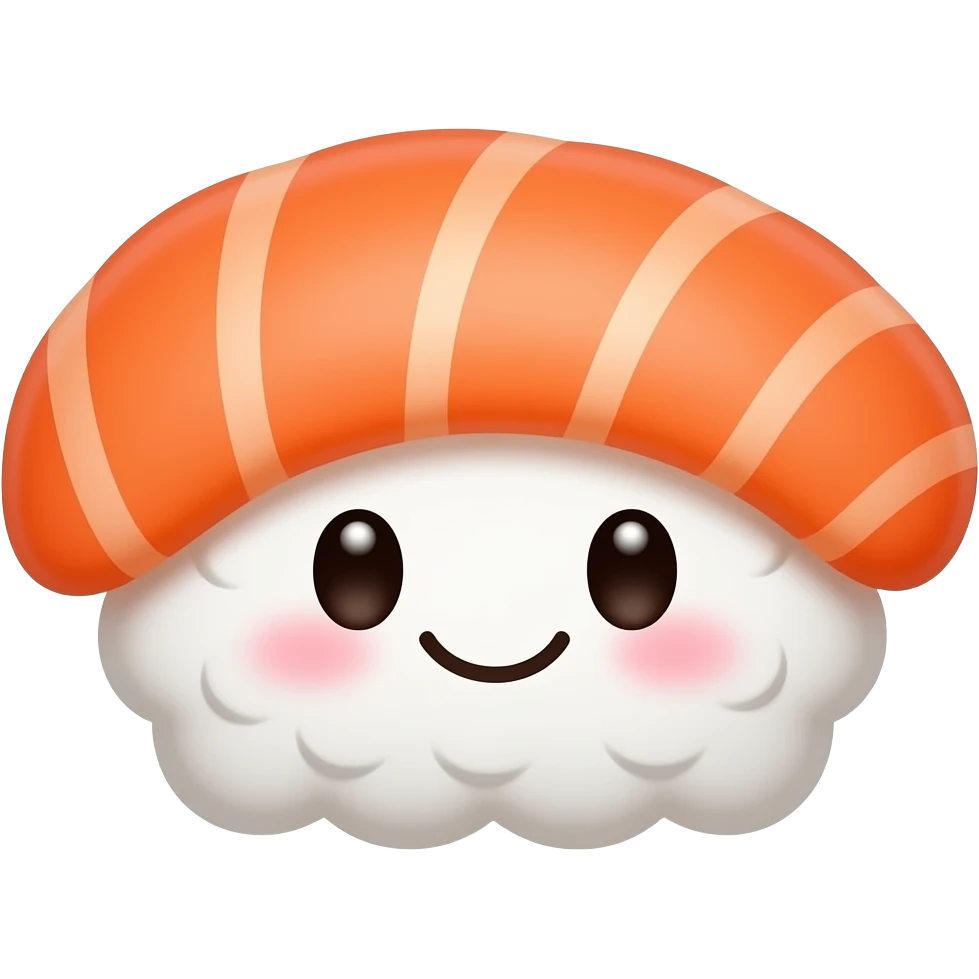 salmon nigiri cute face emoji