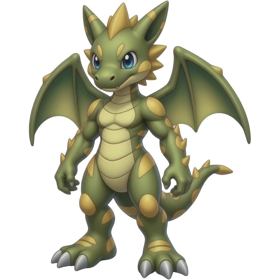 Guilmon-Zorua-Noibat-Absol-Fakémon-Digimon-hybrid, full body detailed emoji