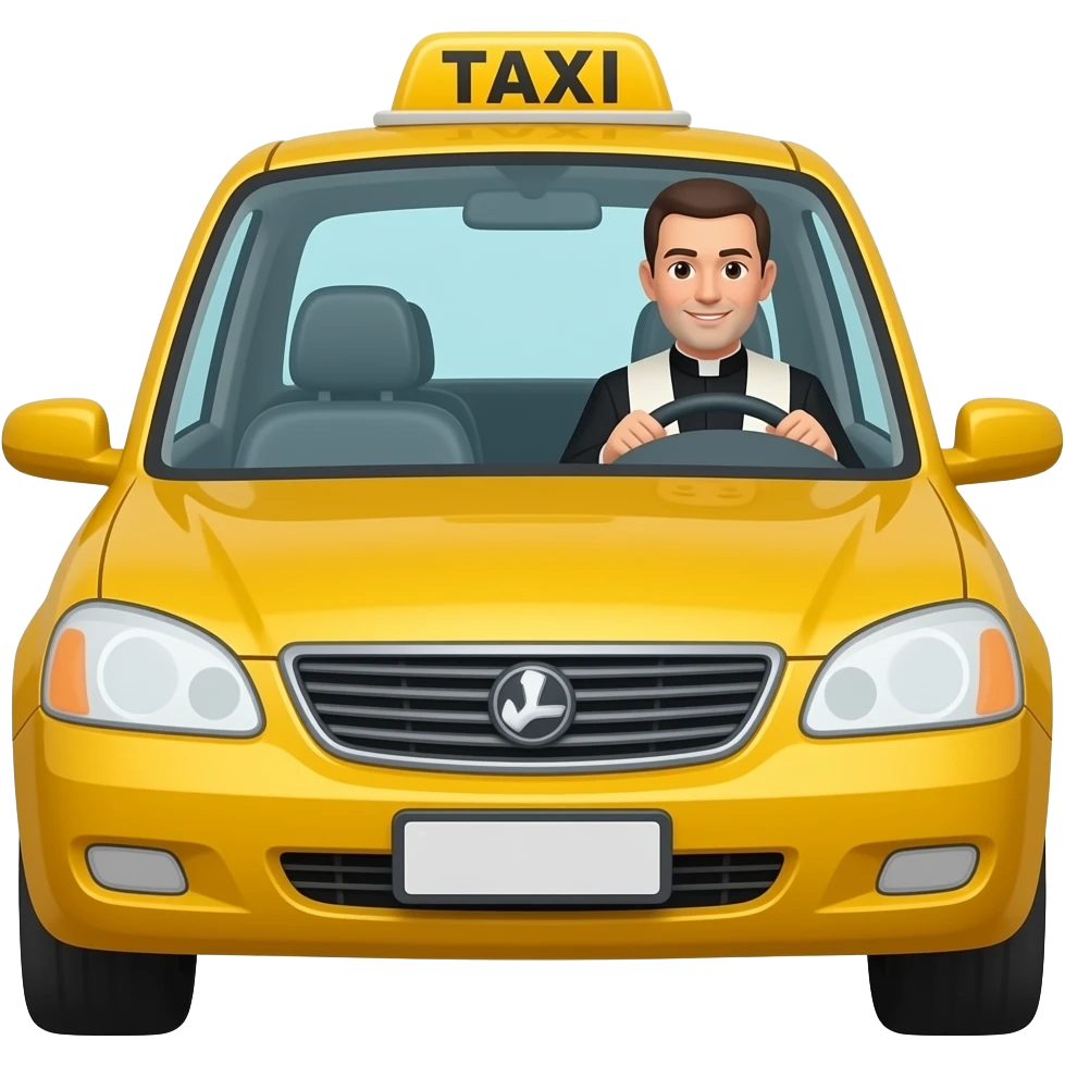 The priest is a taxi driver emoji