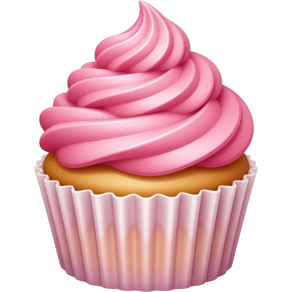 Cupcake with pink icing emoji