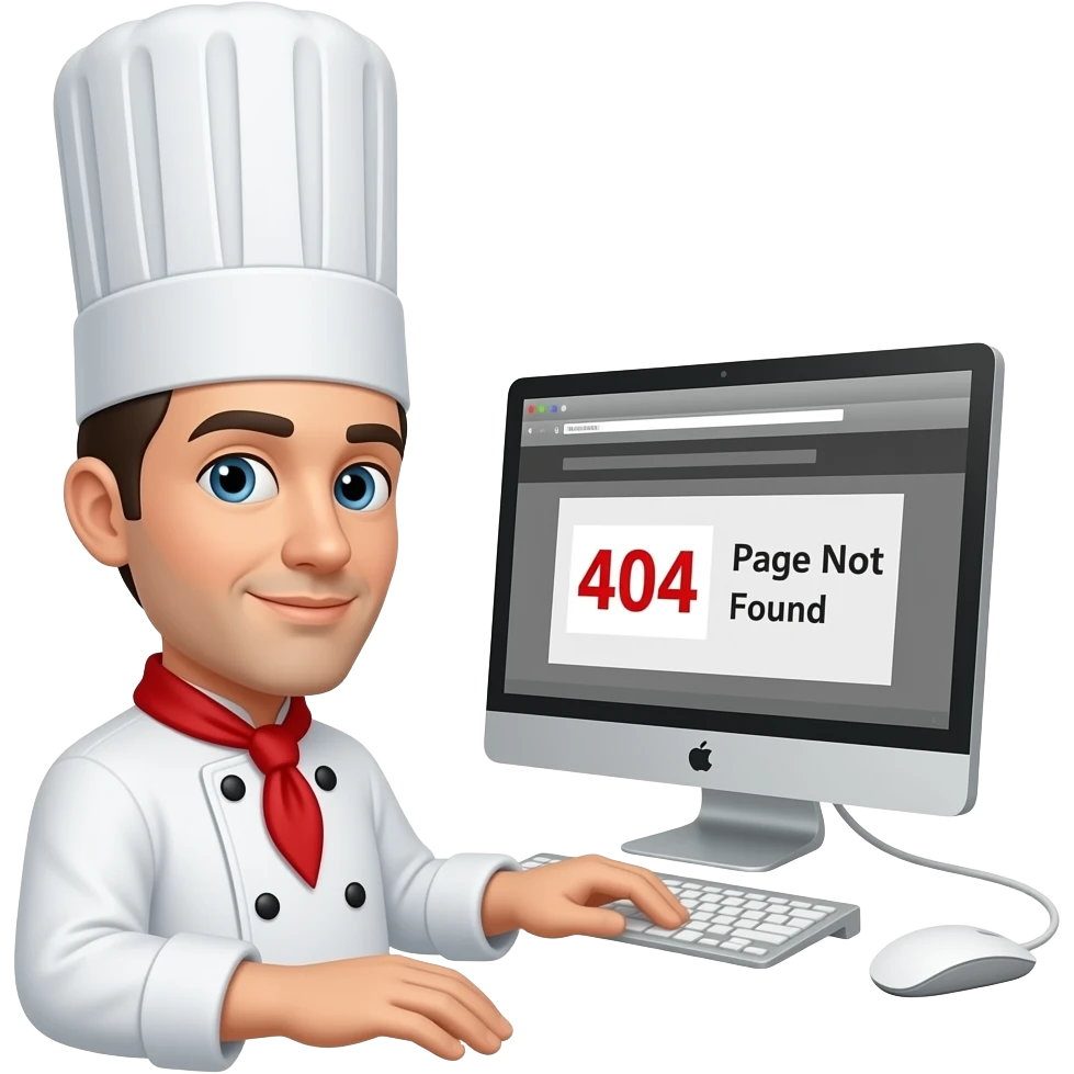 page not found chef emoji