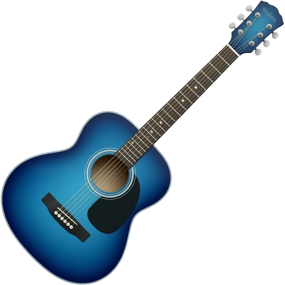 blue classical guitar emoji
