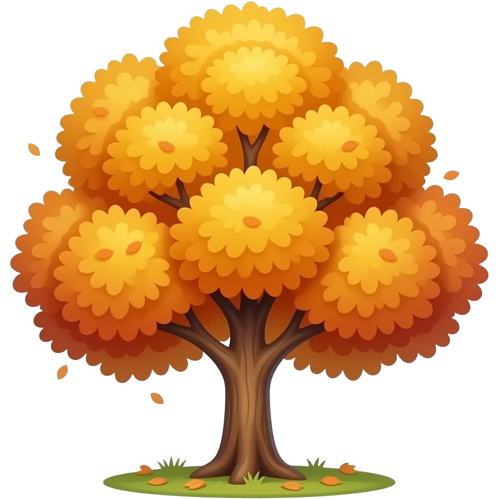 tree in fall, only tree emoji