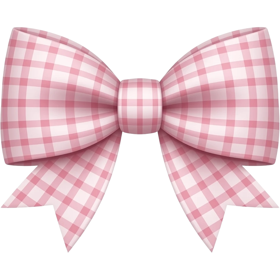 Light pink plaid coquette bow emoji
