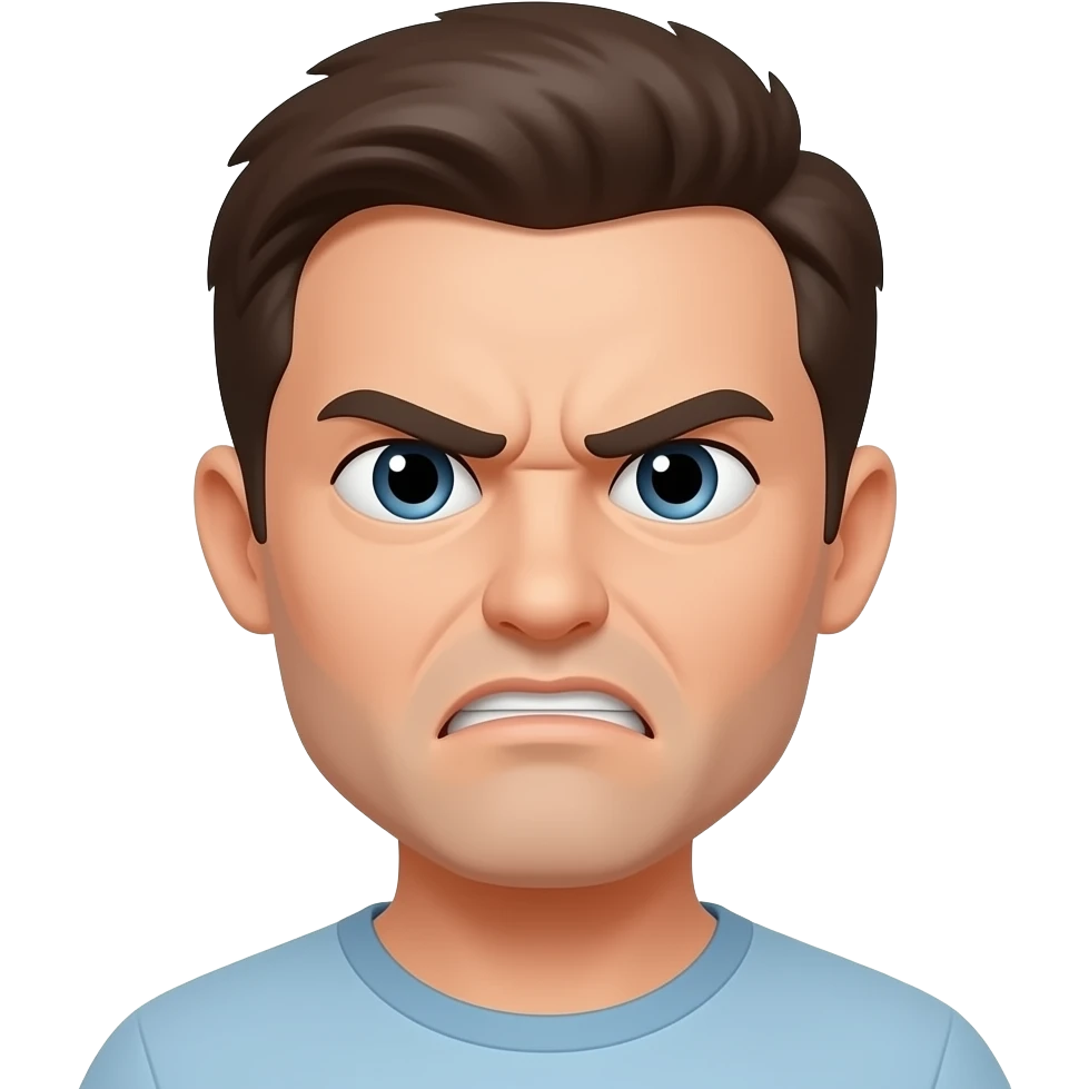 Grumpy irritated - 3d emoji