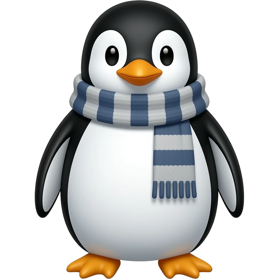 Penguin with Scarve emoji