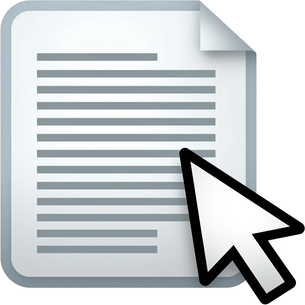 mouse arrow on completed typed document emoji
