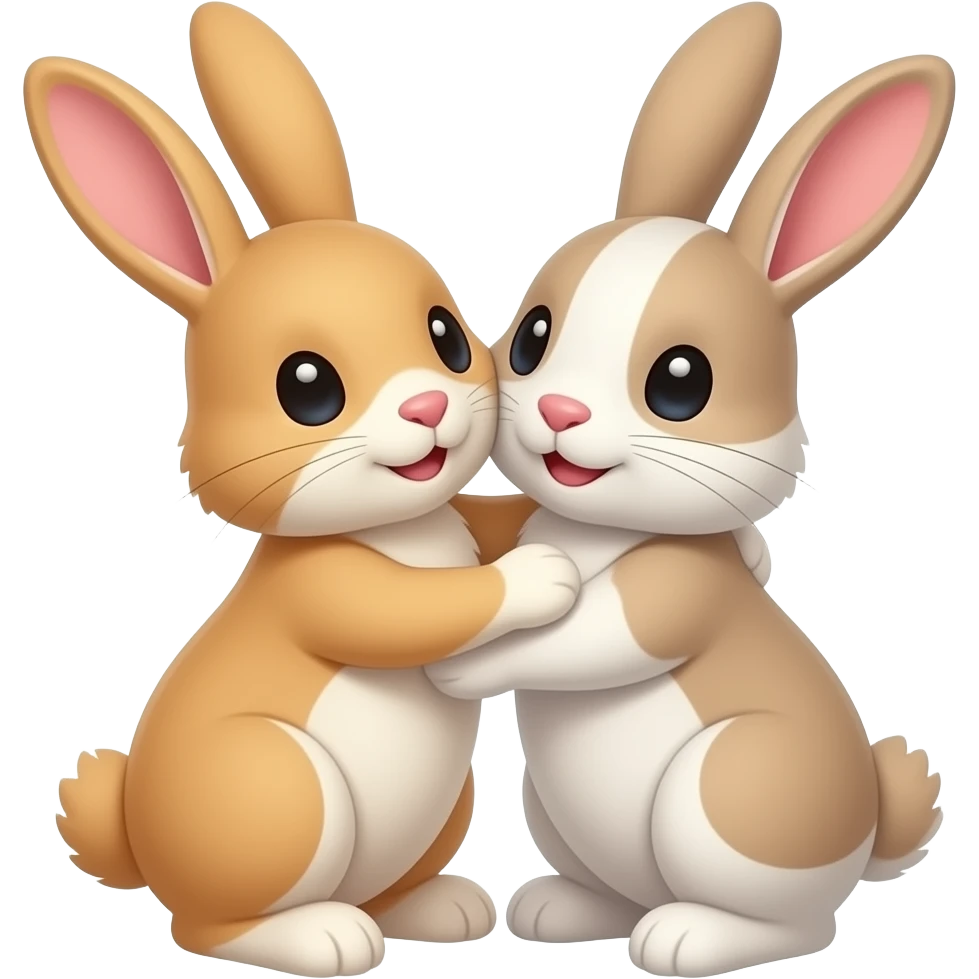bunnies hugging emoji