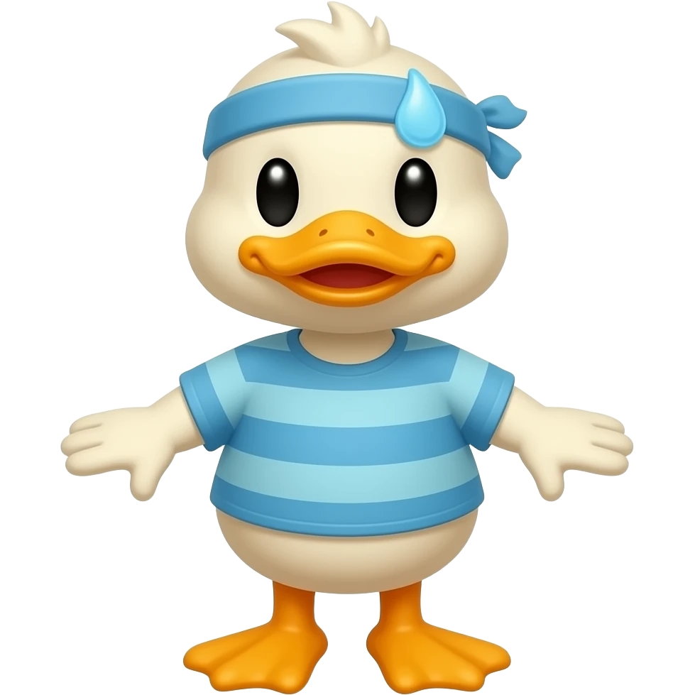 Duck with sweat band emoji