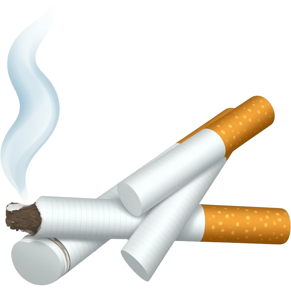cigarette lighter and smoke emoji
