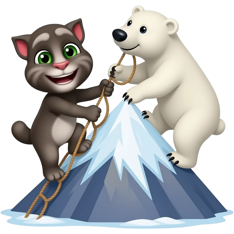 Talking Tom and polar Bear let's climb the mountain go to Greenland emoji