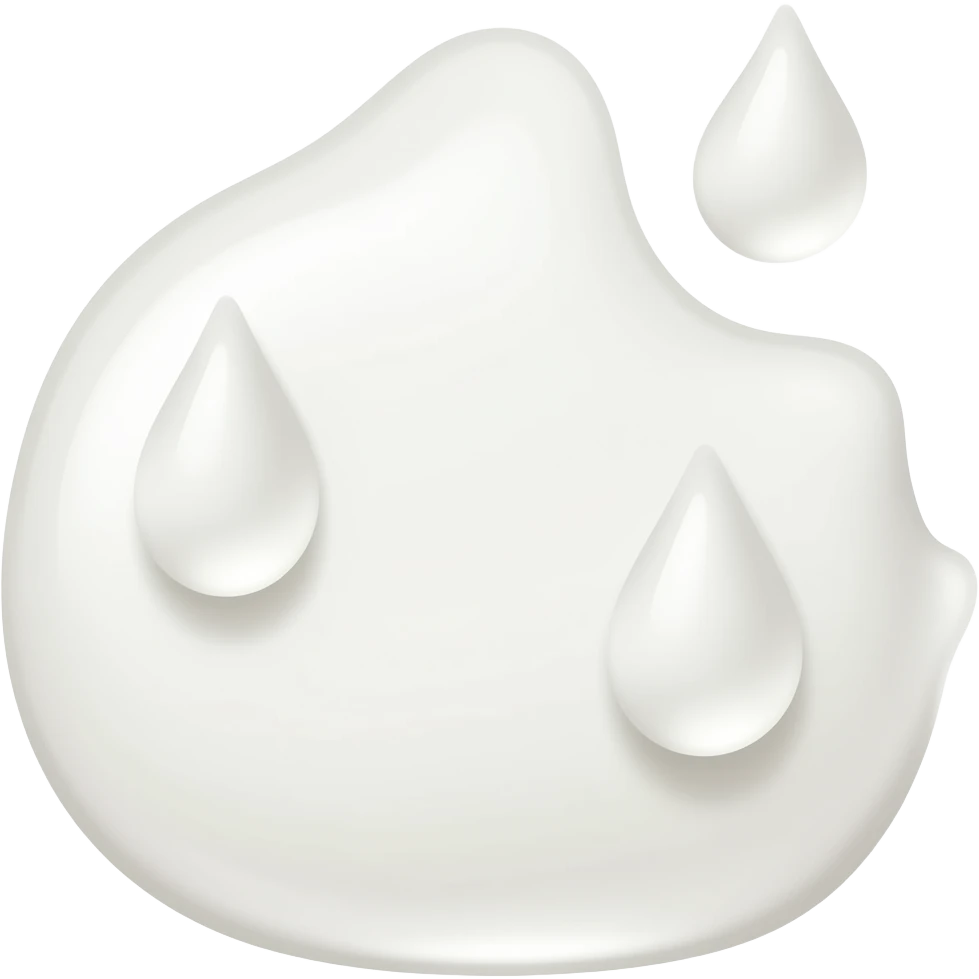 a splat with drops of glossy transparent milky jelly emoji