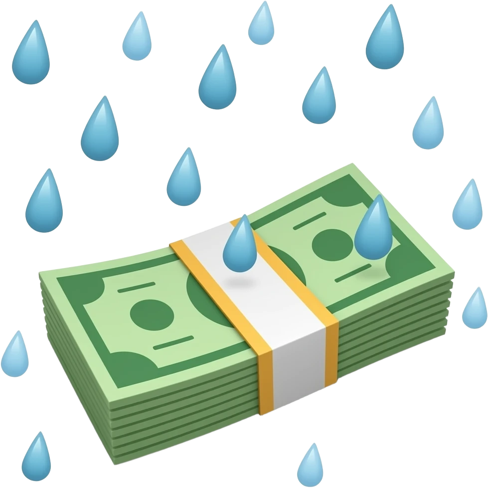 pluie de billet emoji