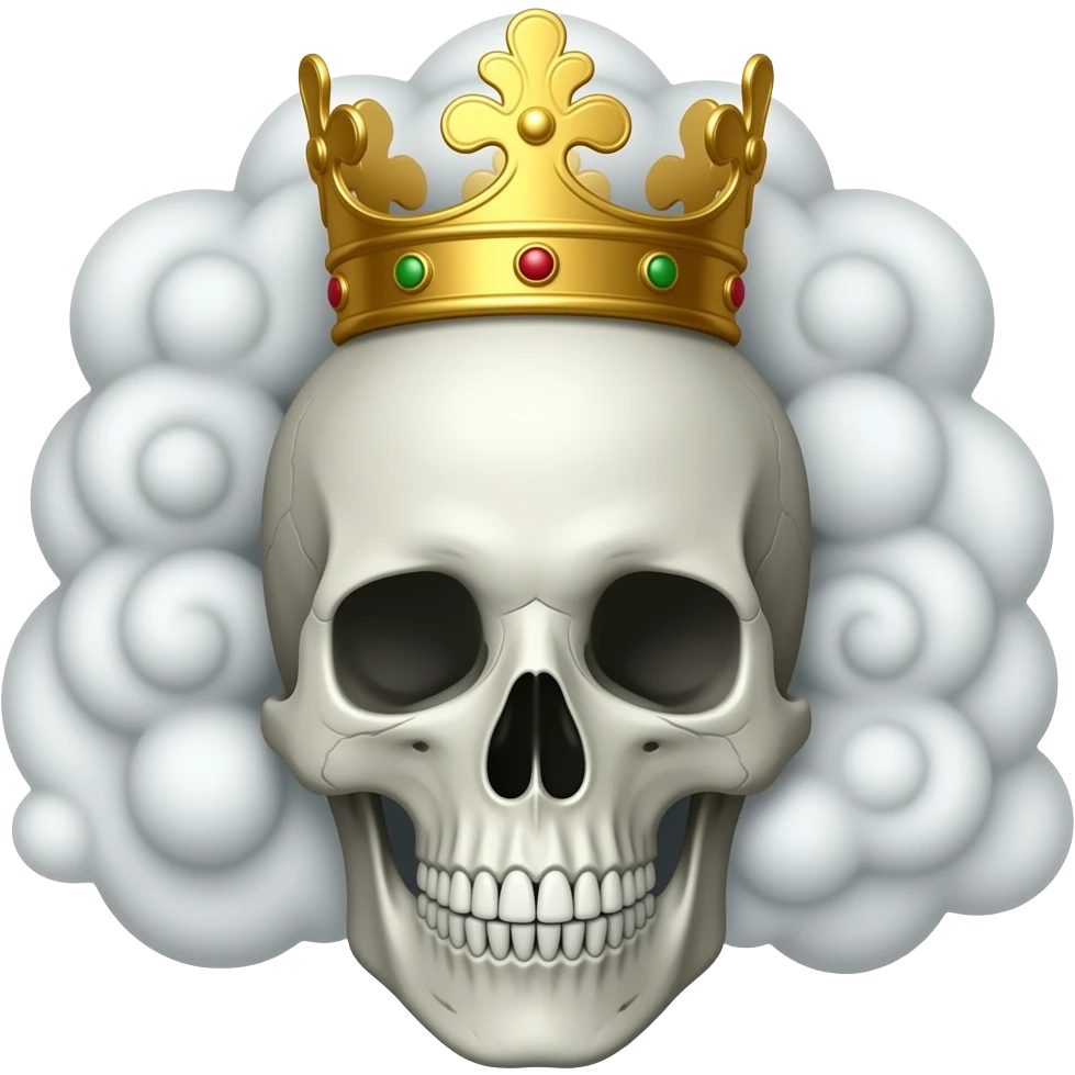 Skull. Smoke.kings crown emoji