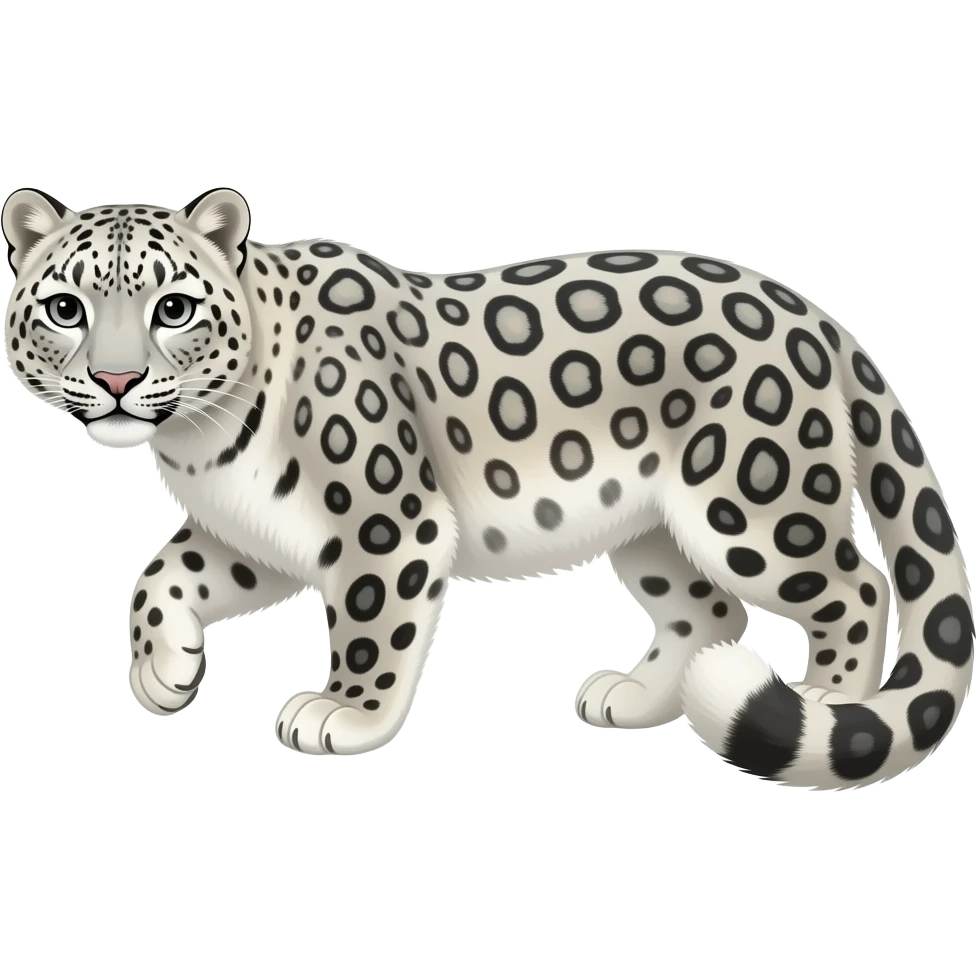 snow leopard walking emoji