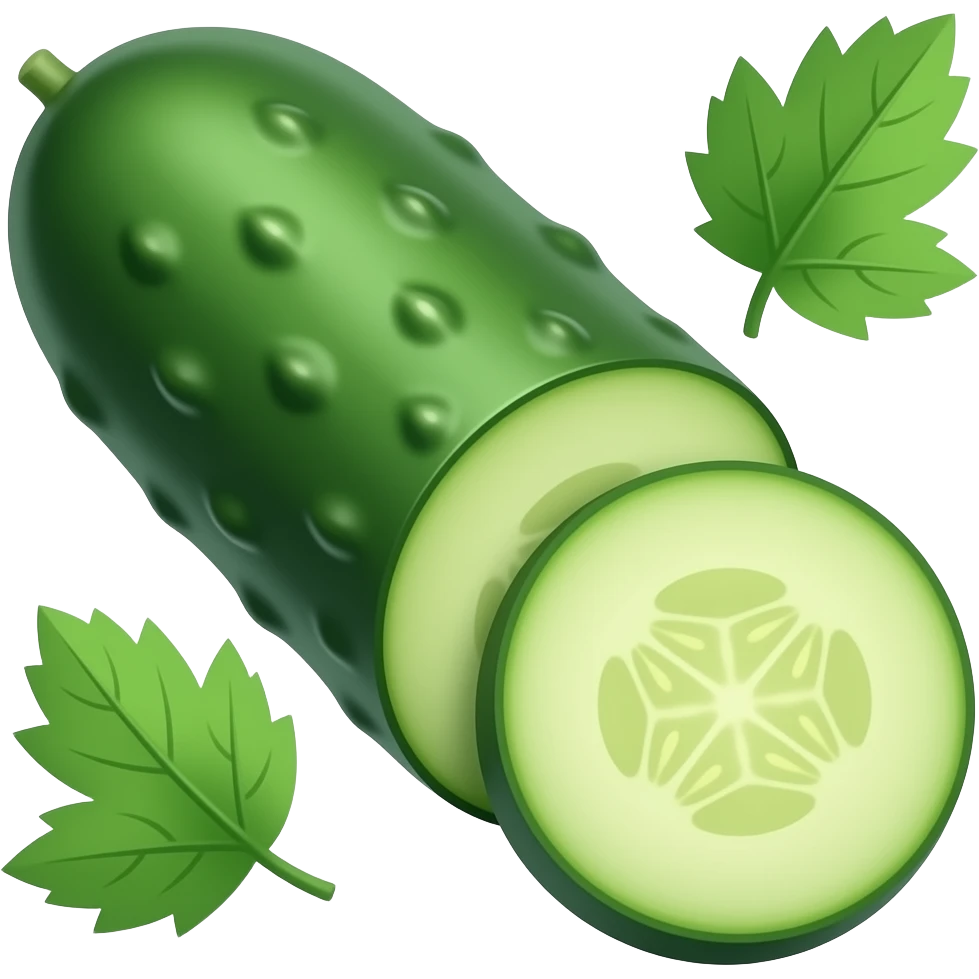 ripe whole and sliced Cucumber emoji