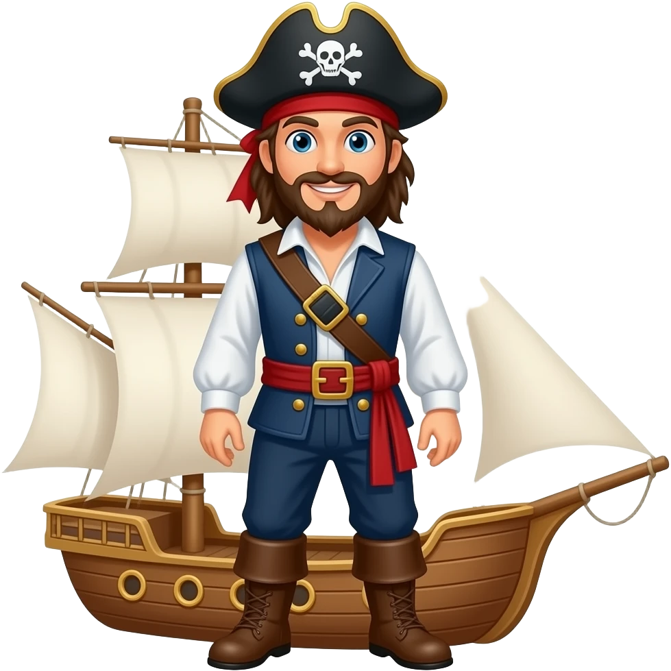 Pirate sailing emoji