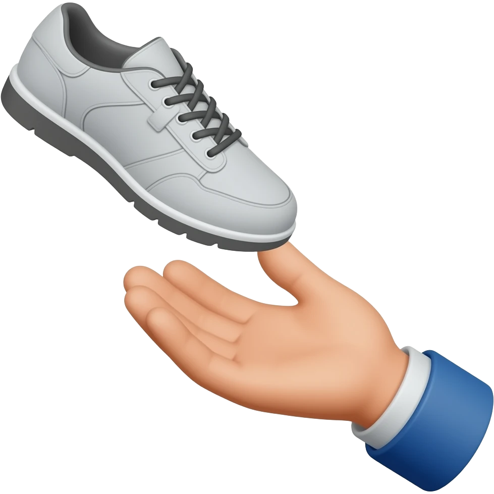 Hand throwing a shoe emoji
