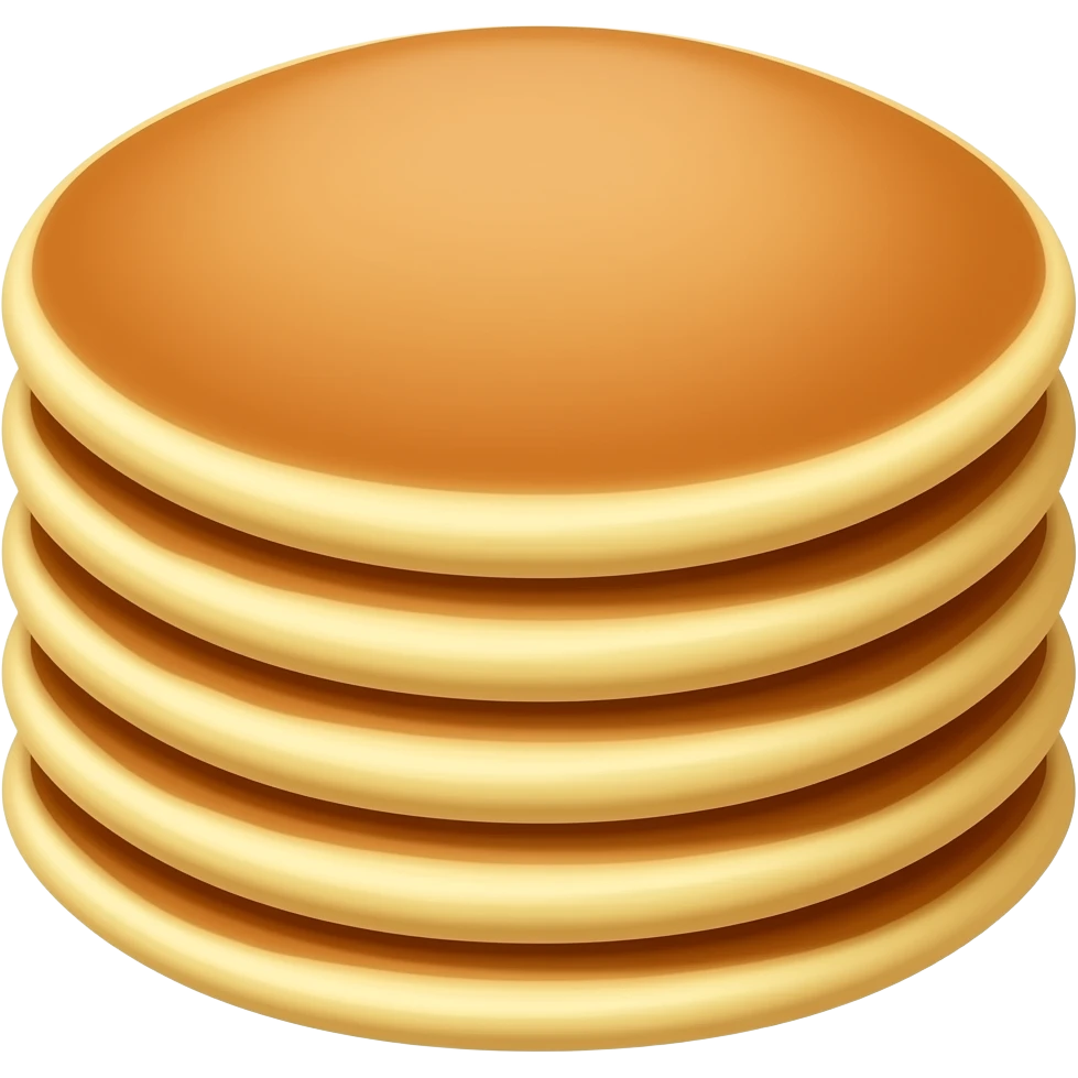 Golden brown pancakes stacks, crispy surface emoji