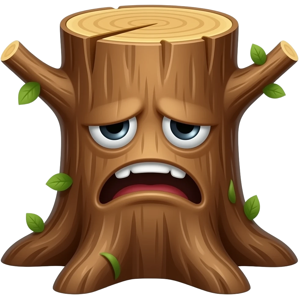 a disgusted tree trunk emoji