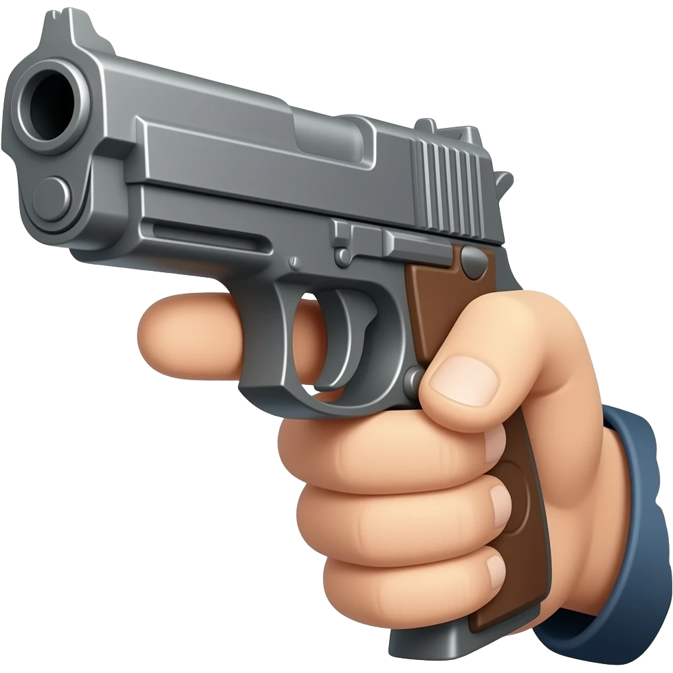 Bana doğru bakan silah el isareti emoji