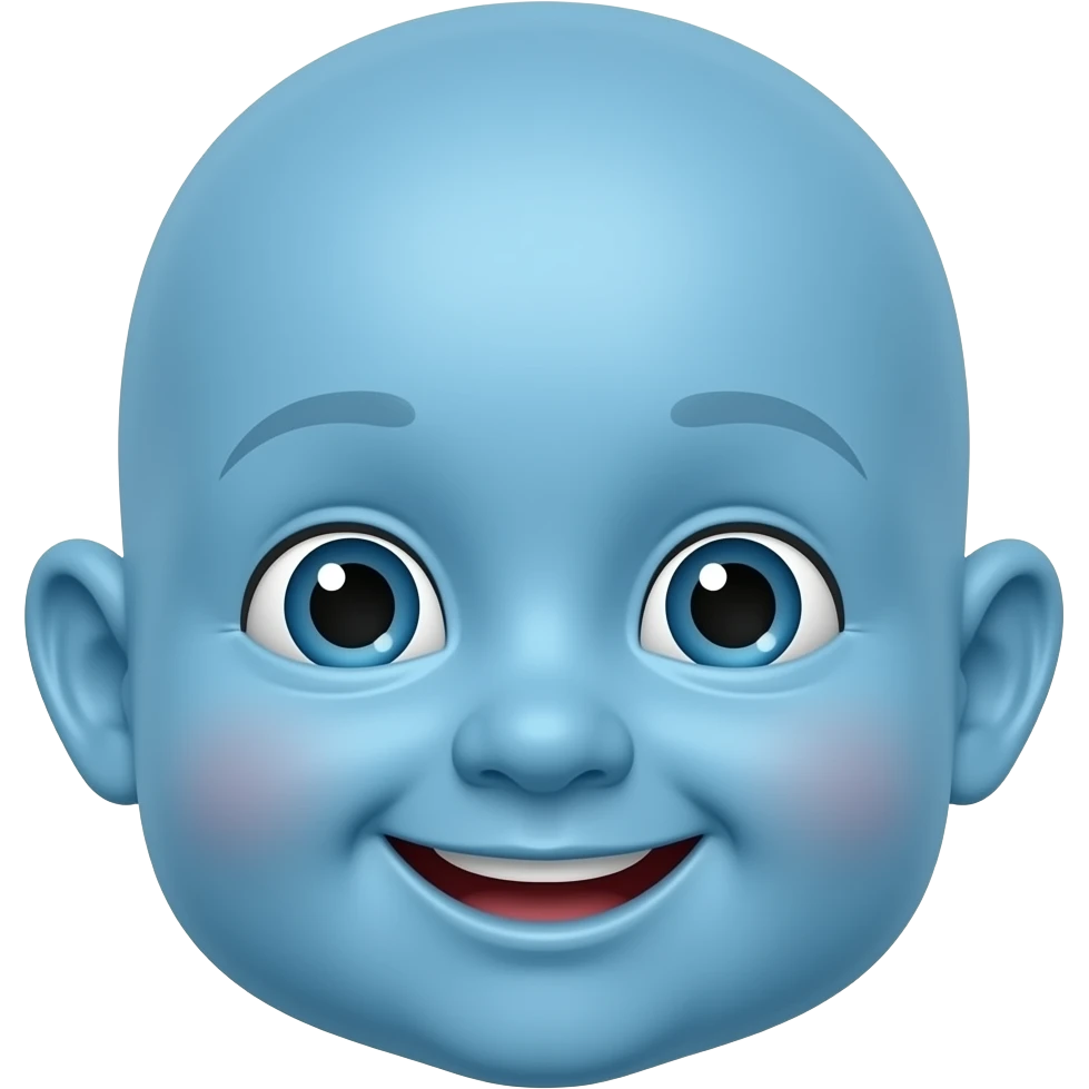 Smiling blue baby emoji
