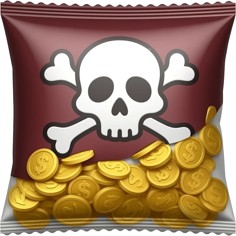Pirate booty\ snack bag emoji