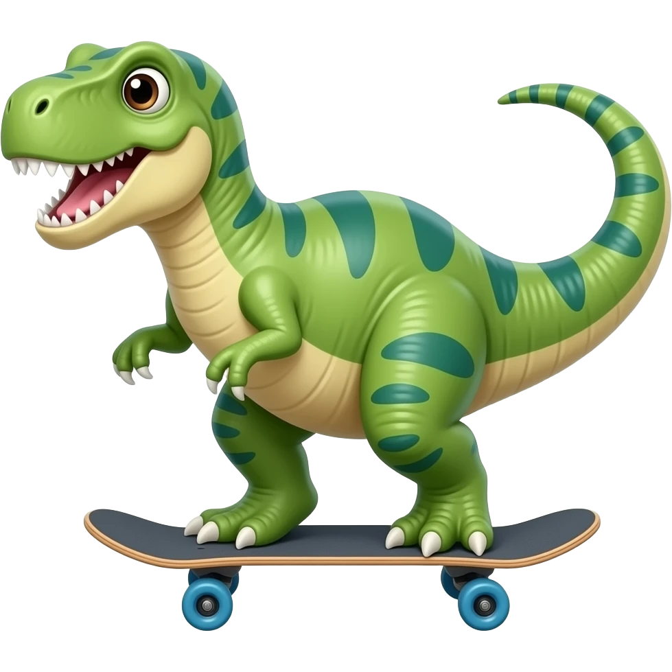Dinosaur on a skateboard emoji