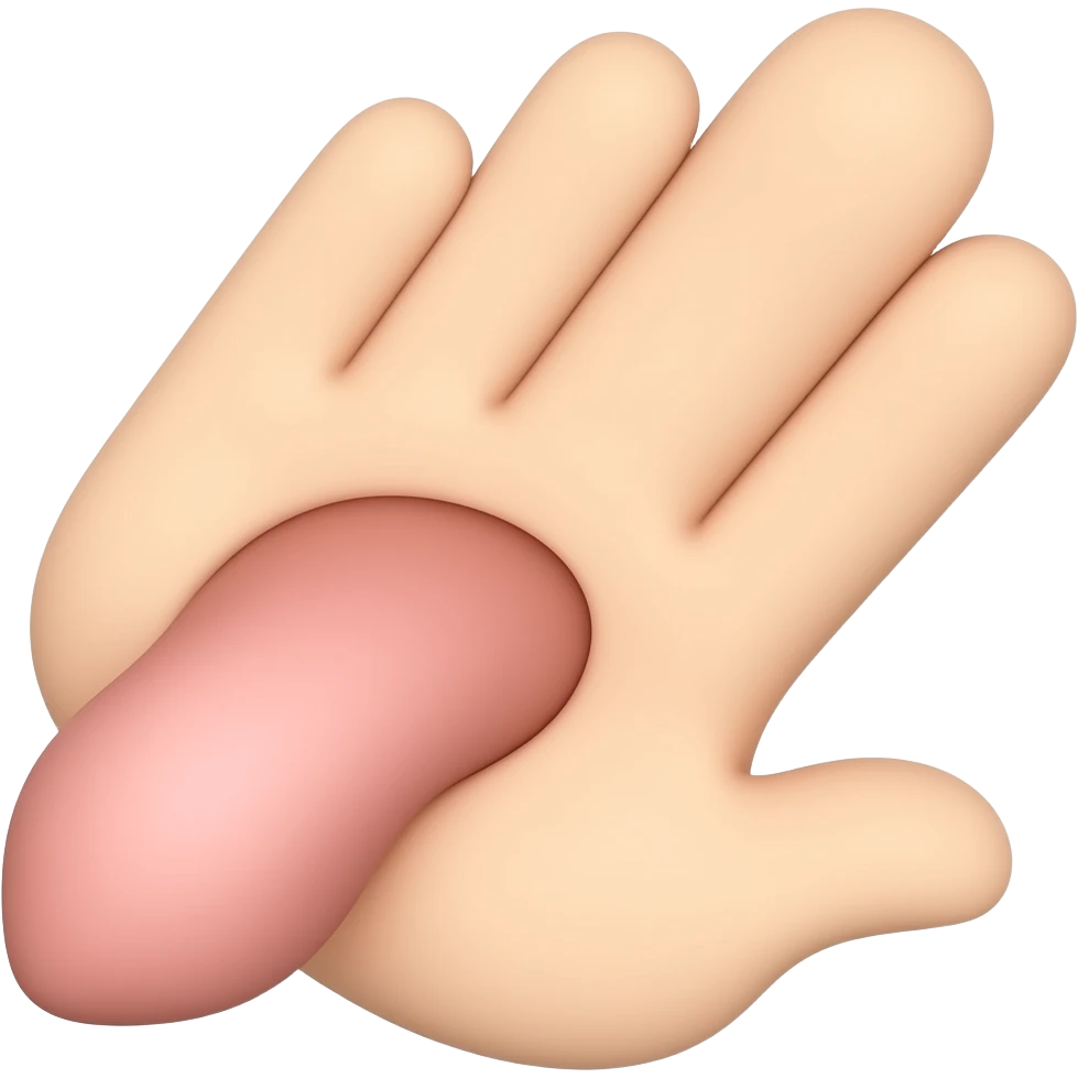 یک کِیر انسان که در دست قرار دارد emoji