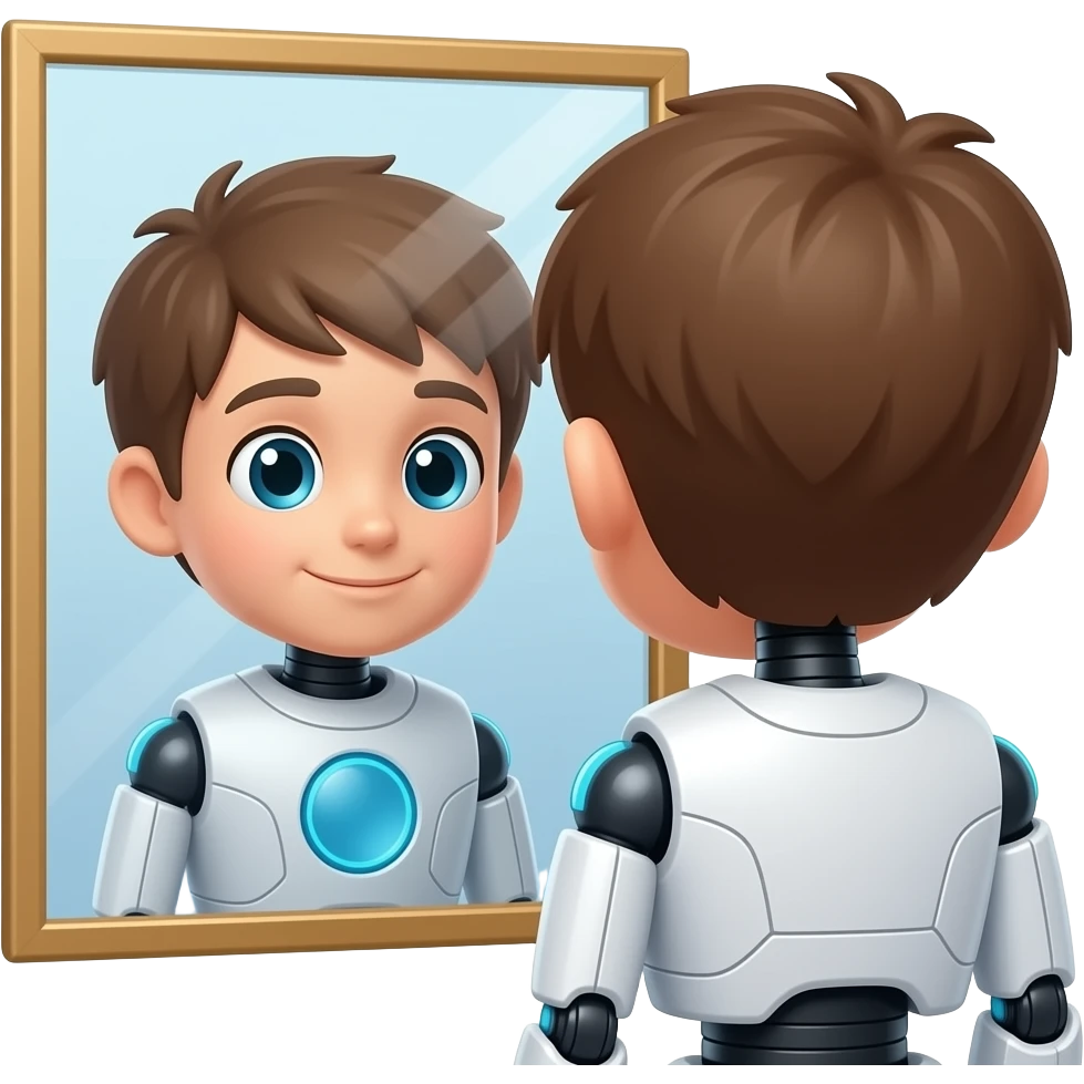 robot boy in mirror emoji