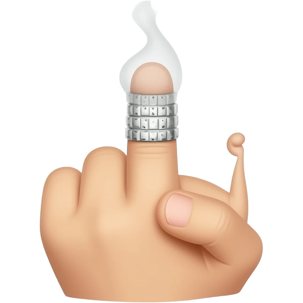 Middle finger with smoke emoji