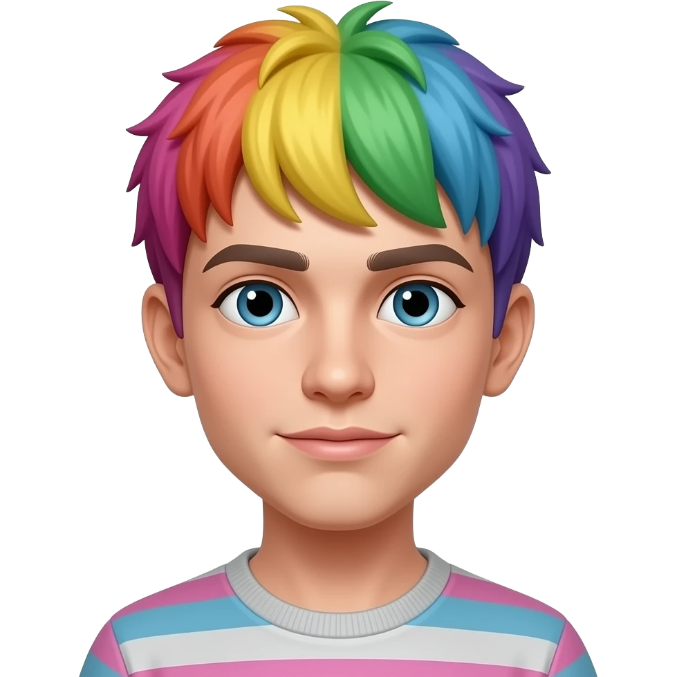 non binary girl person with short boyish hair emoji