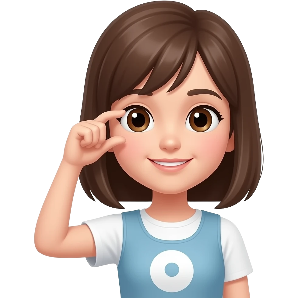 niña buscando emoji